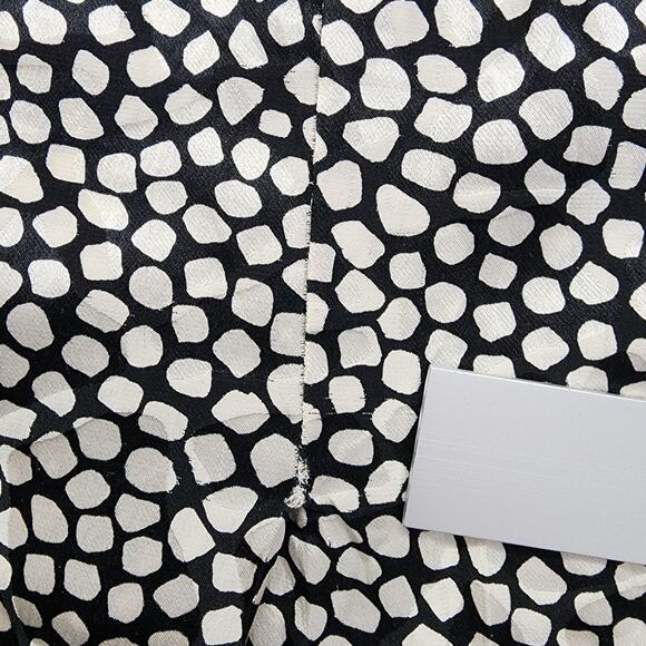 Vintage 80s Francesca of Damon Skirt Set Size 8 Black White Silk Peplum Pencil - Picture 15 of 16